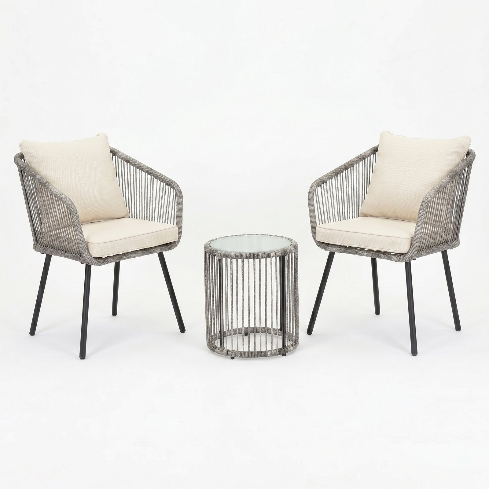 3-Piece Hand-Woven Rattan Patio Bistro Set