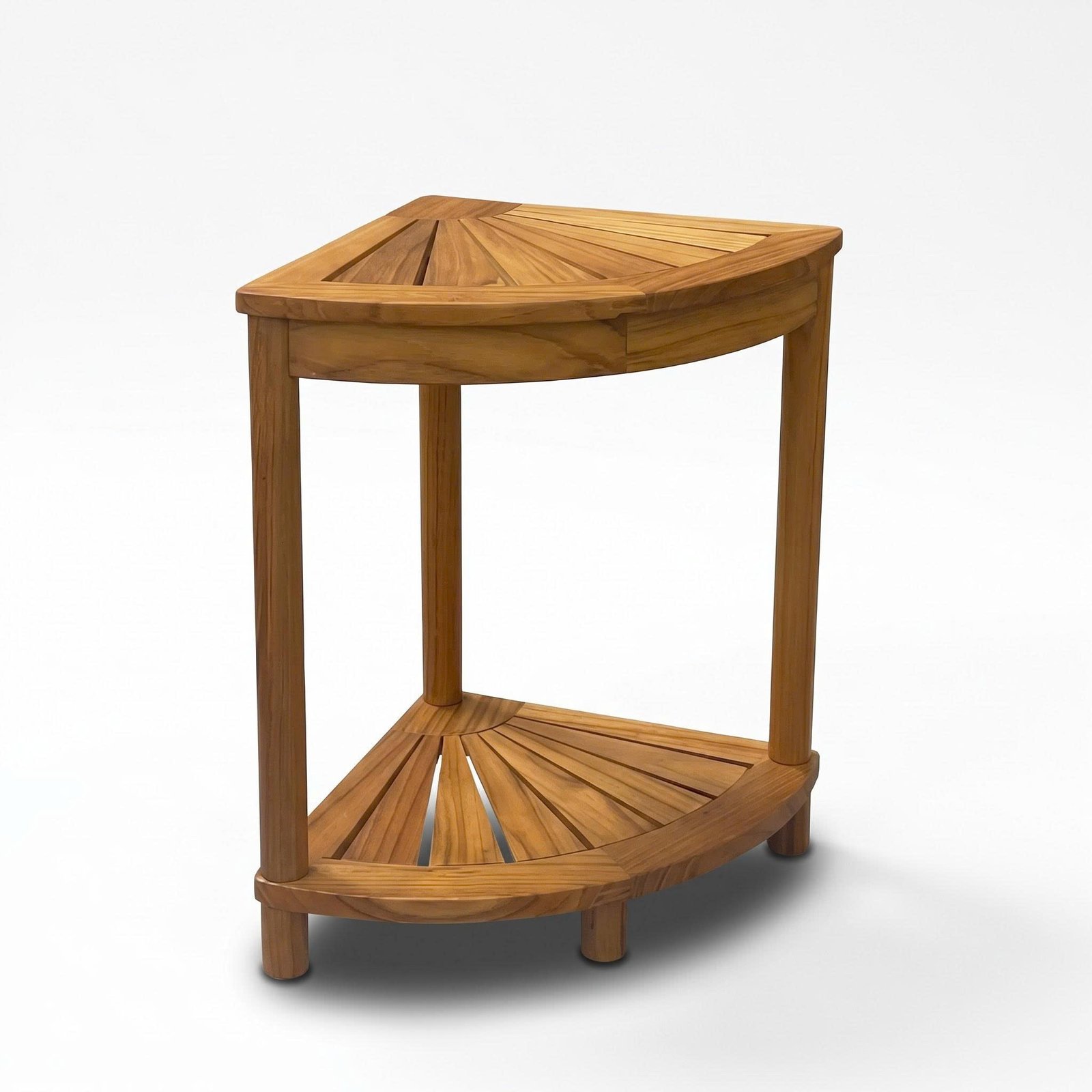 18" Solid Teak Wood Corner Shower Bench